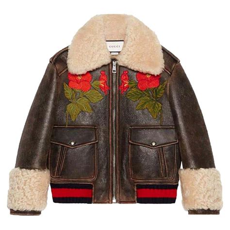 gucci embroidered leather jacket|gucci leather jacket vintage.